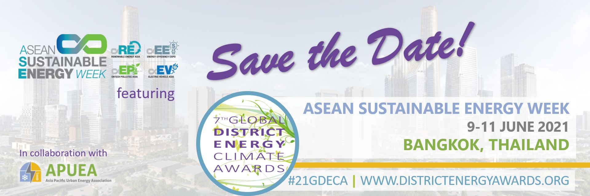 Save the date - 7th Global District Energy Climates Awards Ceremony - 11 June 2021 - Bangkok, Thailand
